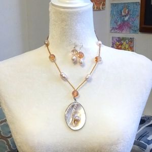 AVAILABLE -Jewelry Handmade Brown Freshwater Pearl necklace, bracelet & earrings